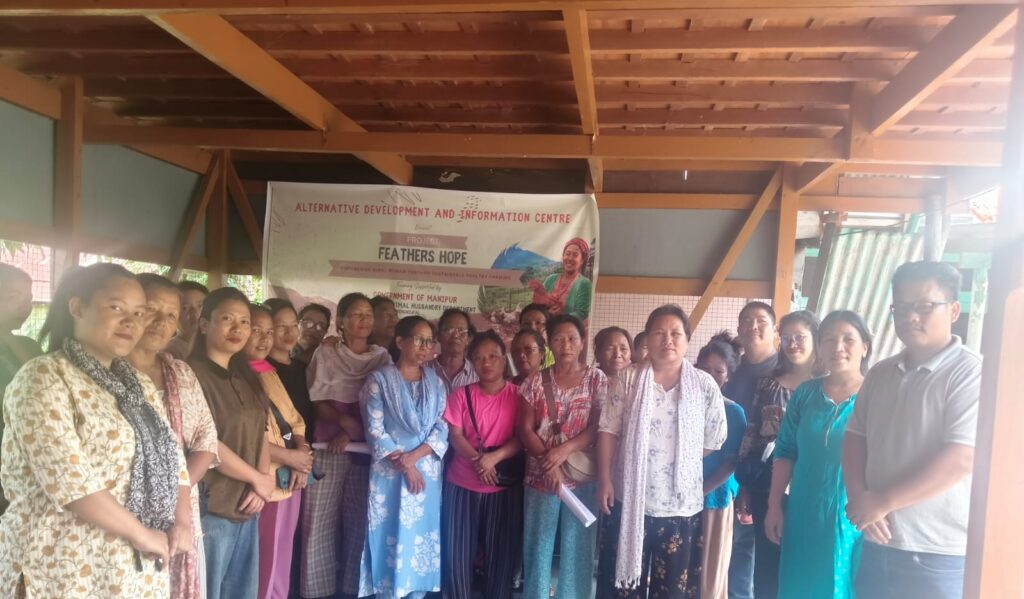 Rural Women receiving poultry chicks under Project Feathers Hope